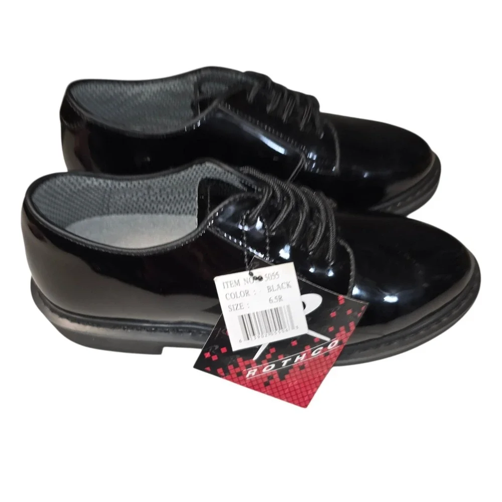 Rothco 5055 Uniform Military Hi-Gloss Oxford Dress Shoe Black Mens SIZE 6.5